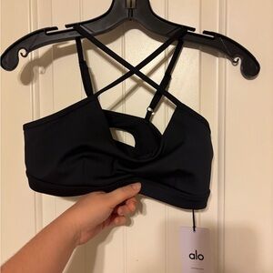 ALO Yoga Black Criss-Cross Sports Bra